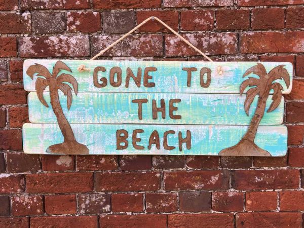 Gone to the Beach metal sign